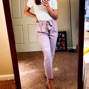 Pink Express Paperbag ankle pants